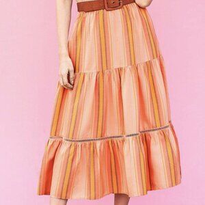 NWT Matilda Jane Apricot Tree Skirt Striped Orange Women’s Size M Medium #3187
